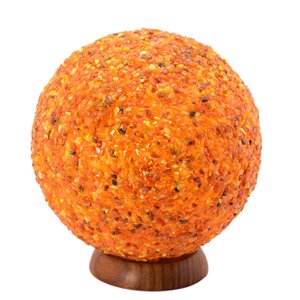 Himalaya -Salzträume, beleuchtete Bernsteinlampe auf Holzbasis, 47000, Ø ca. 20 cm, h ca. 22,5 cm