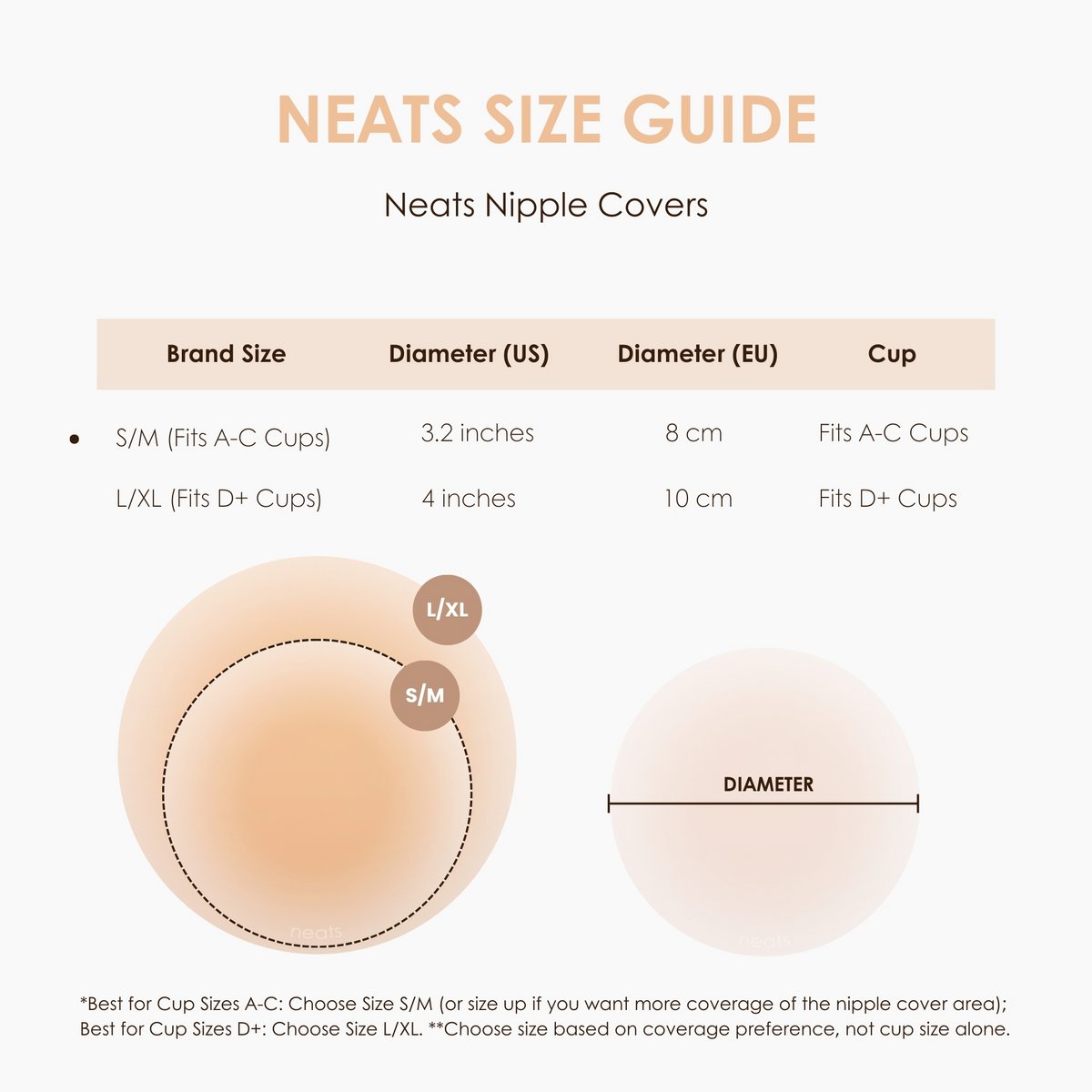 Neats Grippy siliconen tepelcovers - 1 paar (champagne)