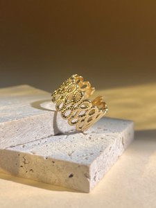 Opening ring ring golden stainless steel