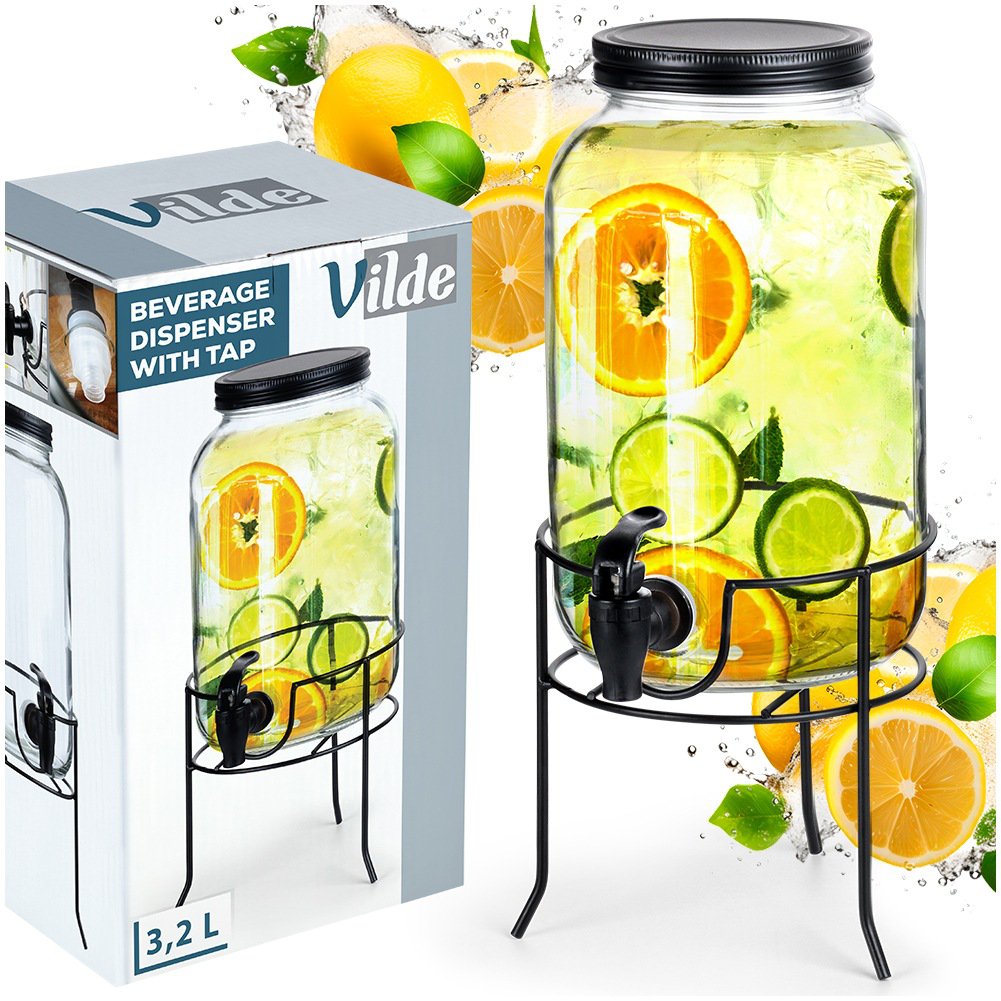 Spender mit Wasserhahn und Schwarz 3,2 l
