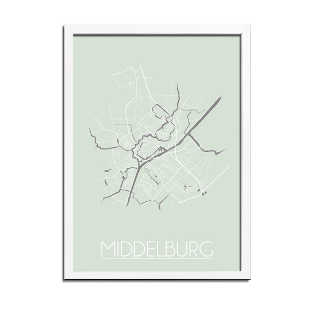 Middelburg Floor plan poster Pastel green