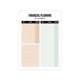 A5-Notizblock Finanzplanung, pro 5 Stück