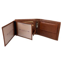 Wallet men's black rfid anti skim real leather