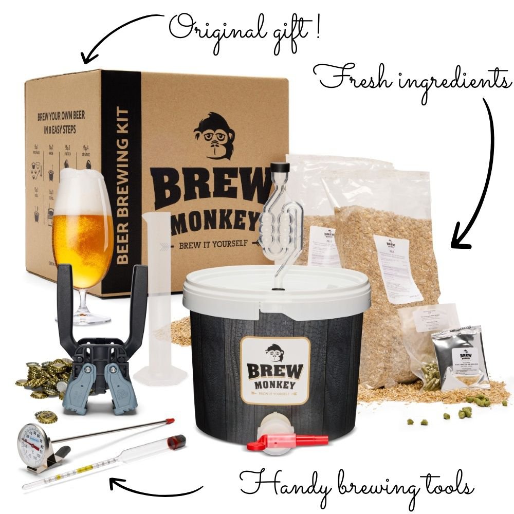 Kit de elaboración de cerveza Brew Monkey - Rubio completo
