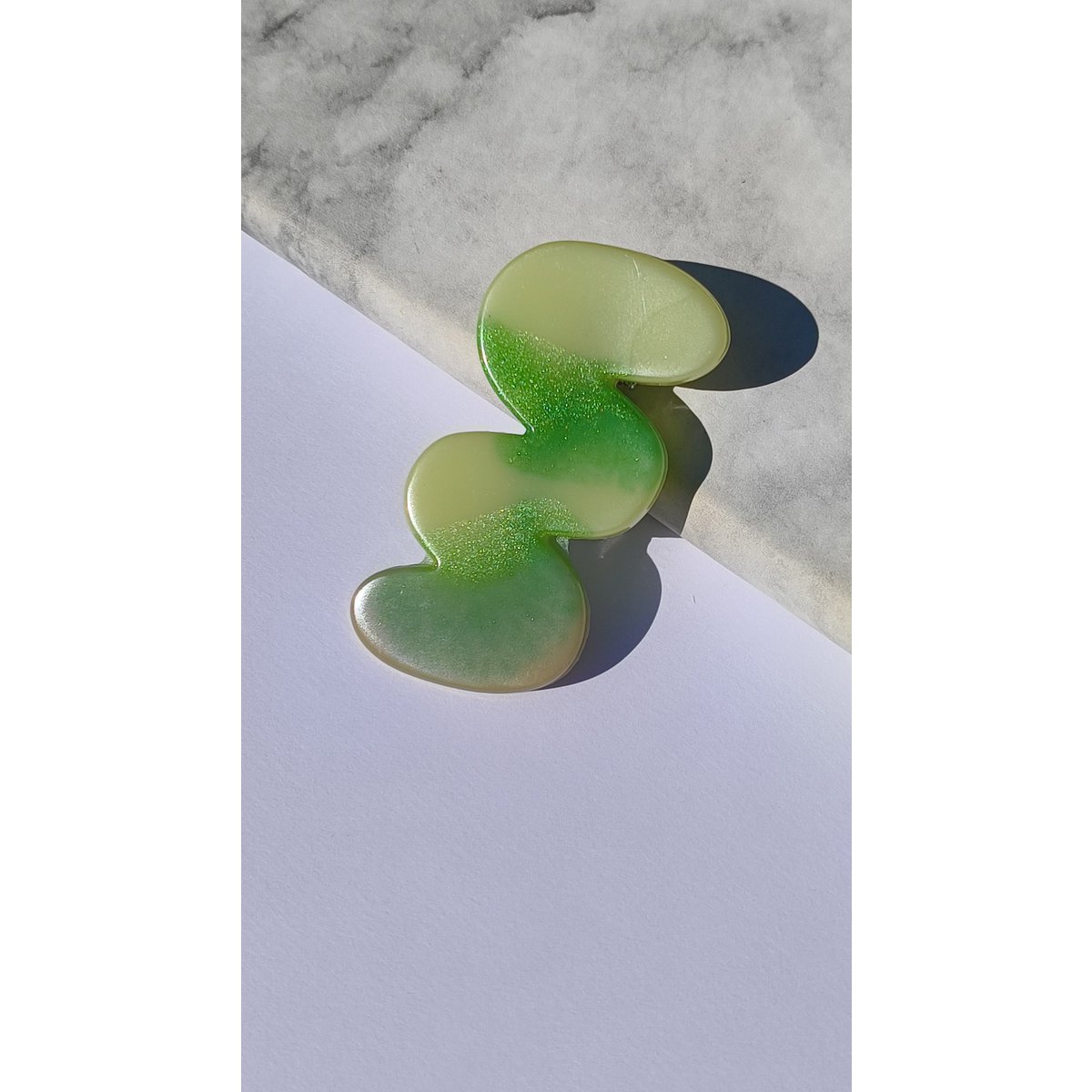 ⋒ pacchetto di clip per capelli in resina - matcha latte (11 articoli) ⋒