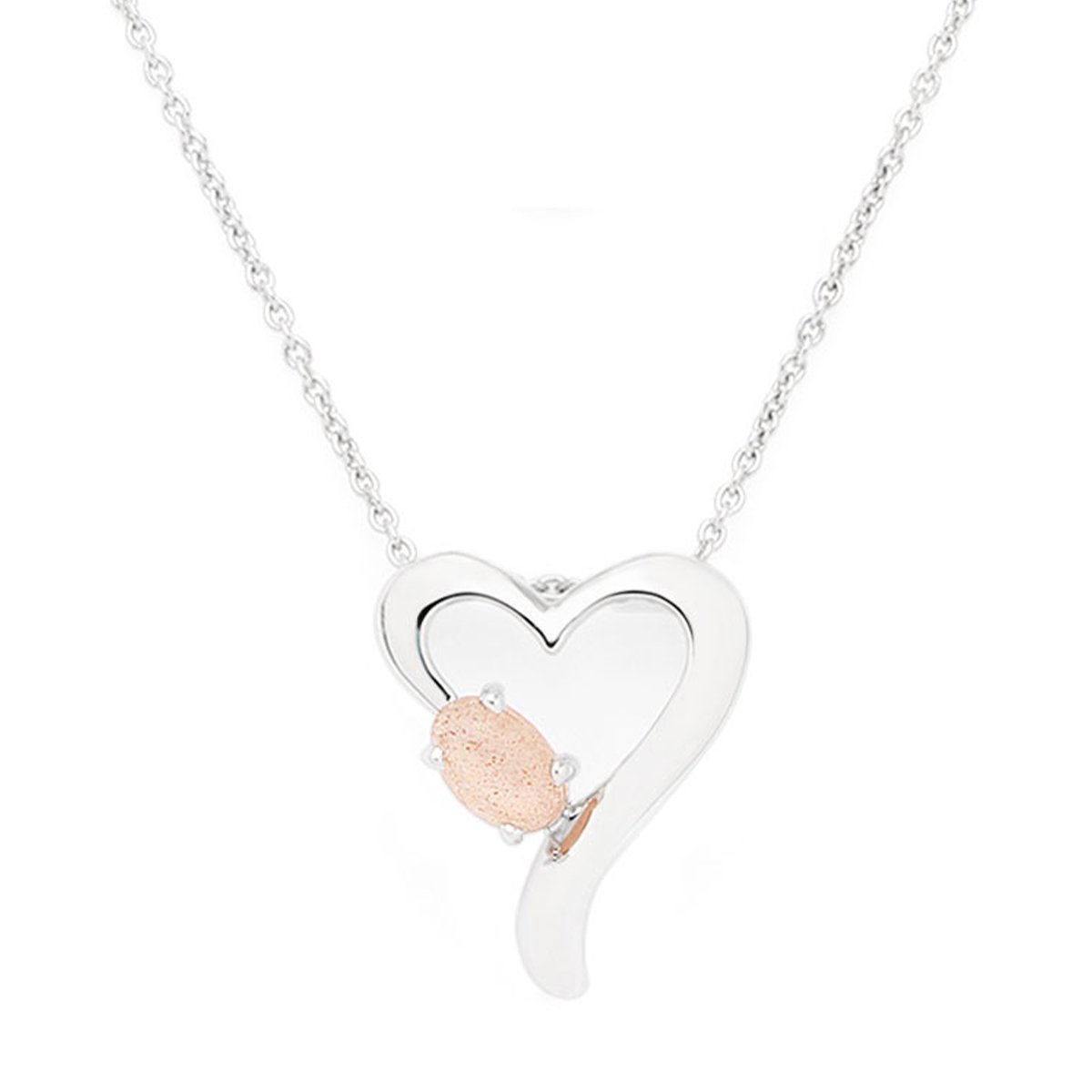 Bella collana a cuore in argento