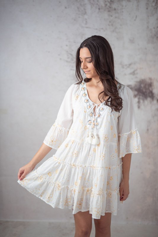 Dress Lia white shell