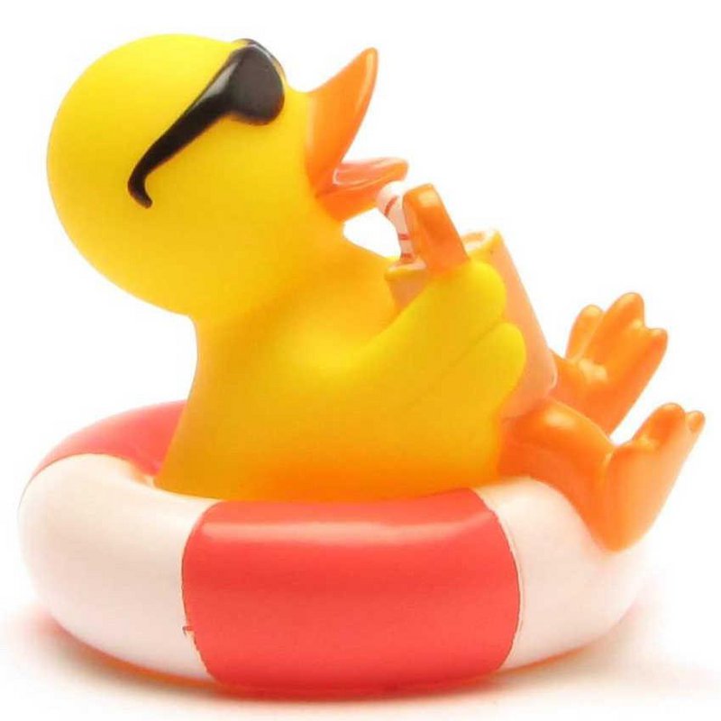 Quietscheentchen im Schwimmreif - Gummiente