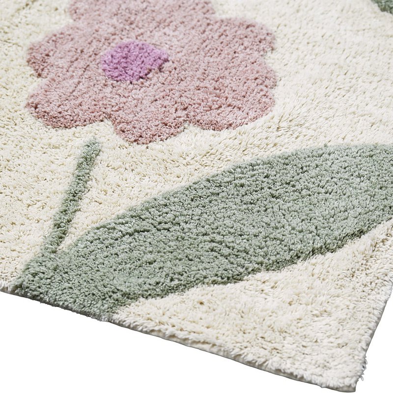 Sunny Flowers Pink designer children's rug