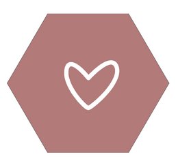 Wall hexagon heart rose