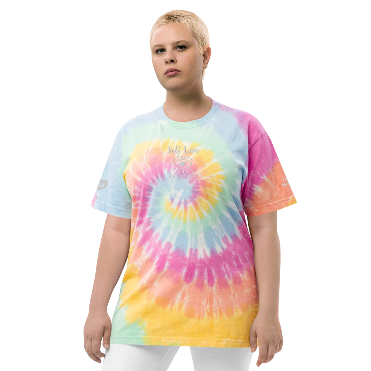 Camiseta oversize con estampado tie-dye
