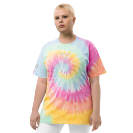Camiseta oversize con estampado tie-dye