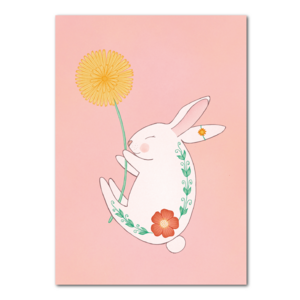 Little bunny with dandelion | Card