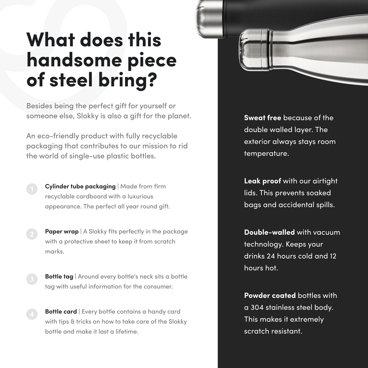 Slokky Element Silver Bottle - 500ml