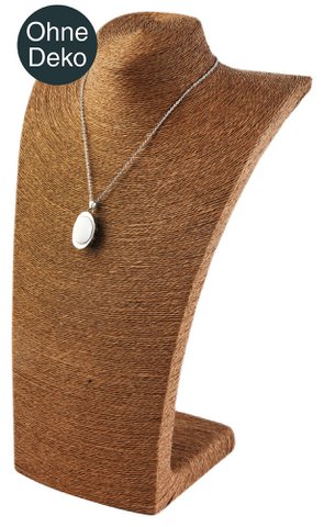 Bust, bast fiber, light brown, 36 cm x 23 cm