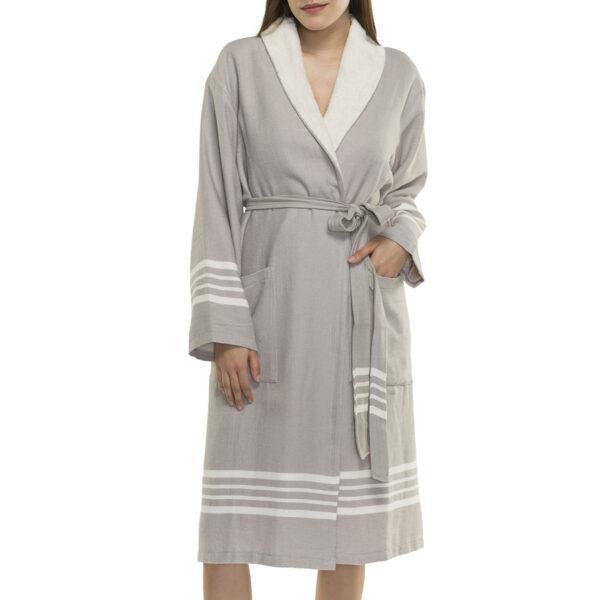 Hammam Bathrobe Him and Her Taupe