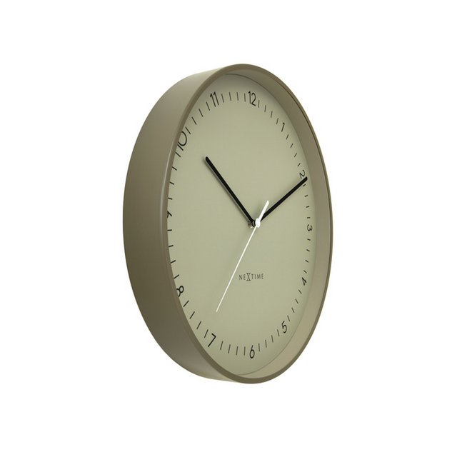 Reloj de pared NeXtime Berlin L 40cm aluminio caqui