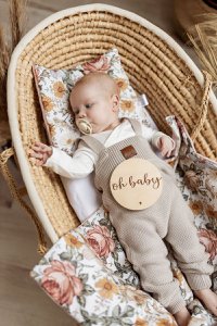ENZO children's dungarees - 100% merino wool - beige