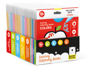 Looong Coloring Books: POP-Display mit 56 Sets von 18 Monaten+ bis 5 Jahren+ (14 Titel x4)