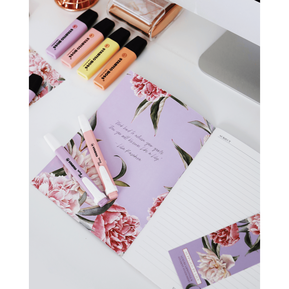 A5 Notebook in Luxurious Lilac Floral