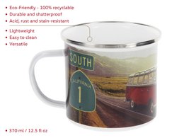 Volkswagen VW T1 Bus - Tazza smaltata da 500 ml in confezione regalo, autostrada/multicolore