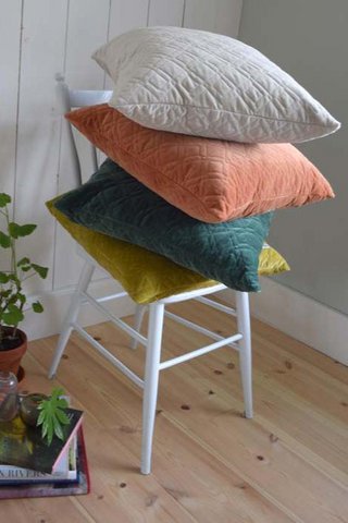 Alma Pillow Cream, soft brushed cotton velvet