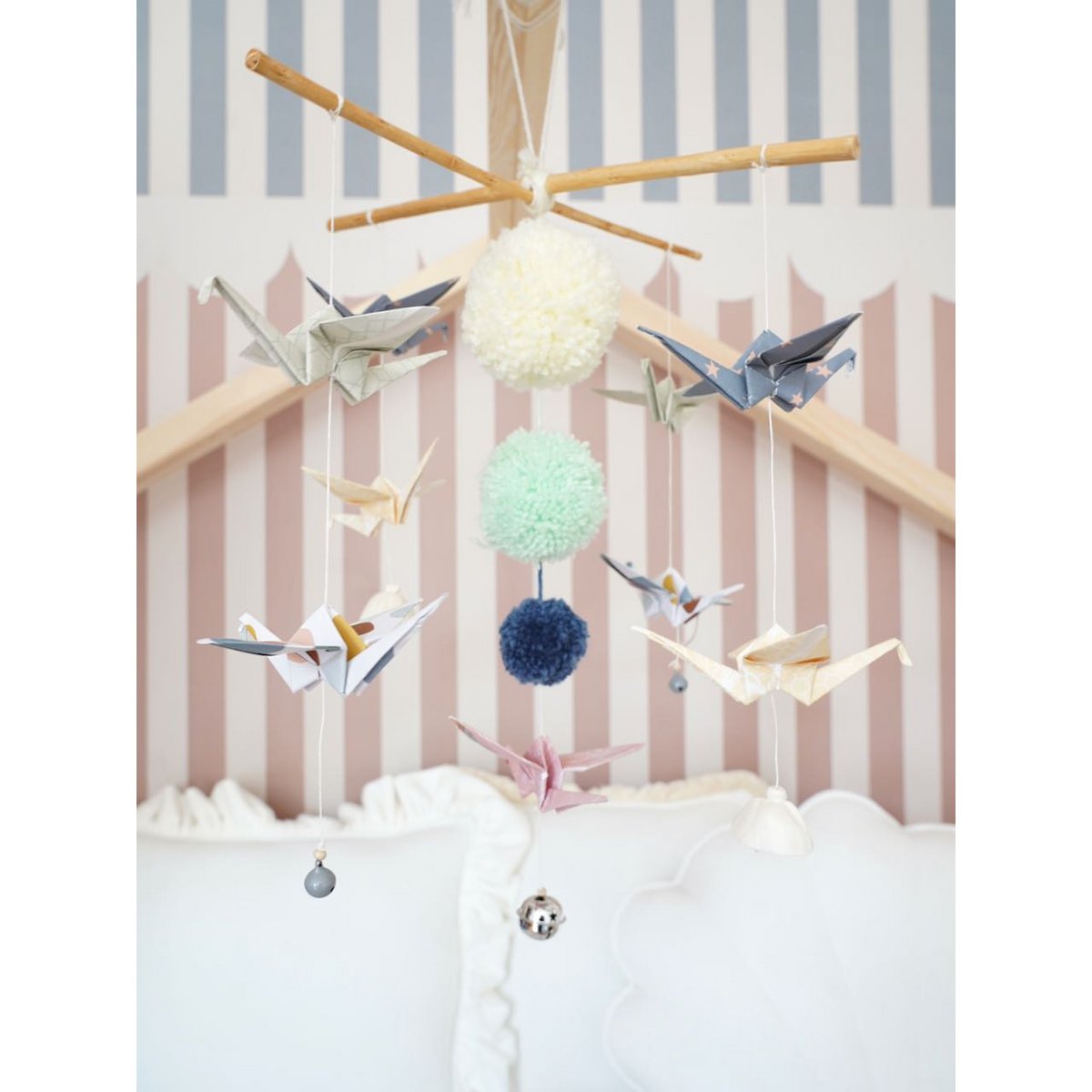 “Pastel colors” Origami Nursery Mobile