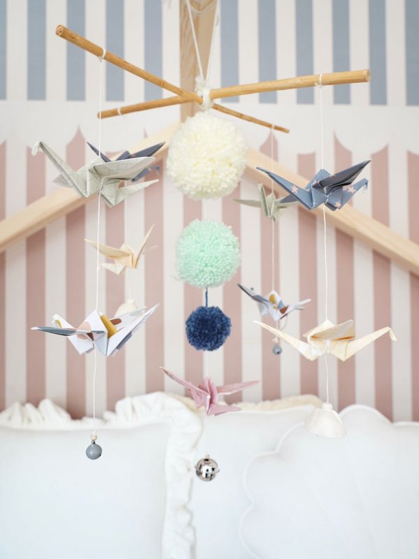“Pastel colors” Origami Nursery Mobile