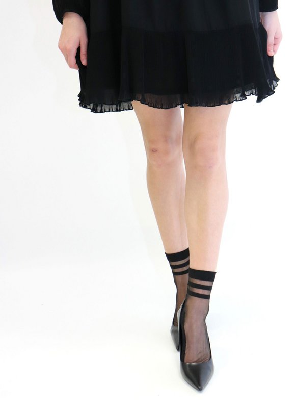 Calcetines voile transparente resistente - Be a Neo Queen - Negro