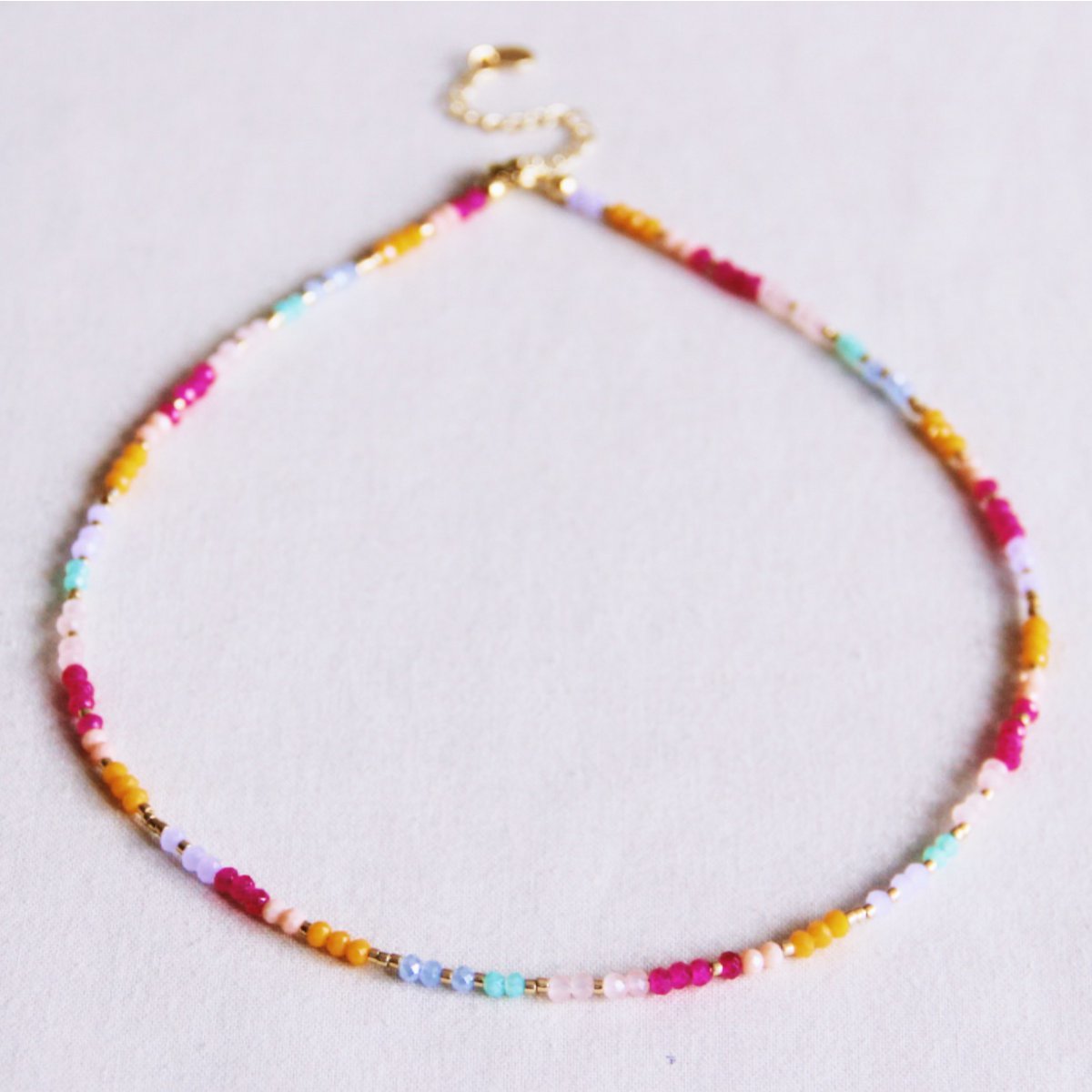 Collar facetado - naranja/menta/fucsia/lila