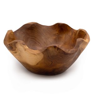Medium Fruit of smooth teak wood - 21x9cm
