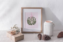 Pink Mistletoe Print, Pink Christmas Plakat, Marrier Plakat, Christmas Plakat, Christmas Print, Mistletoe Print