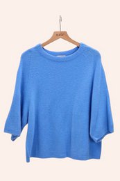 Pull col rond manches raglan 3/4 en alpaga et laine