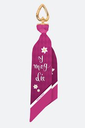  Keychain in rose gold, gold, silver, and gray colors with a heart-shaped design and text "My world die" with stars.