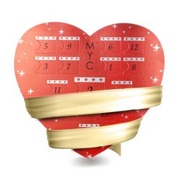Advent calendar Heart box - 14 jewels - Gold finish