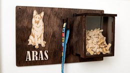 Dog leash holder, Wooden dog leash hanger