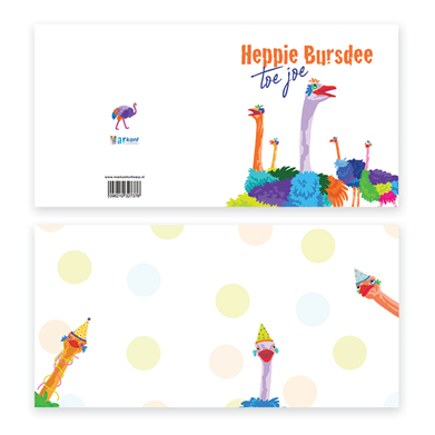Tarjeta de cumpleaños | Heppie Bursdee dedo del pie yo | avestruz