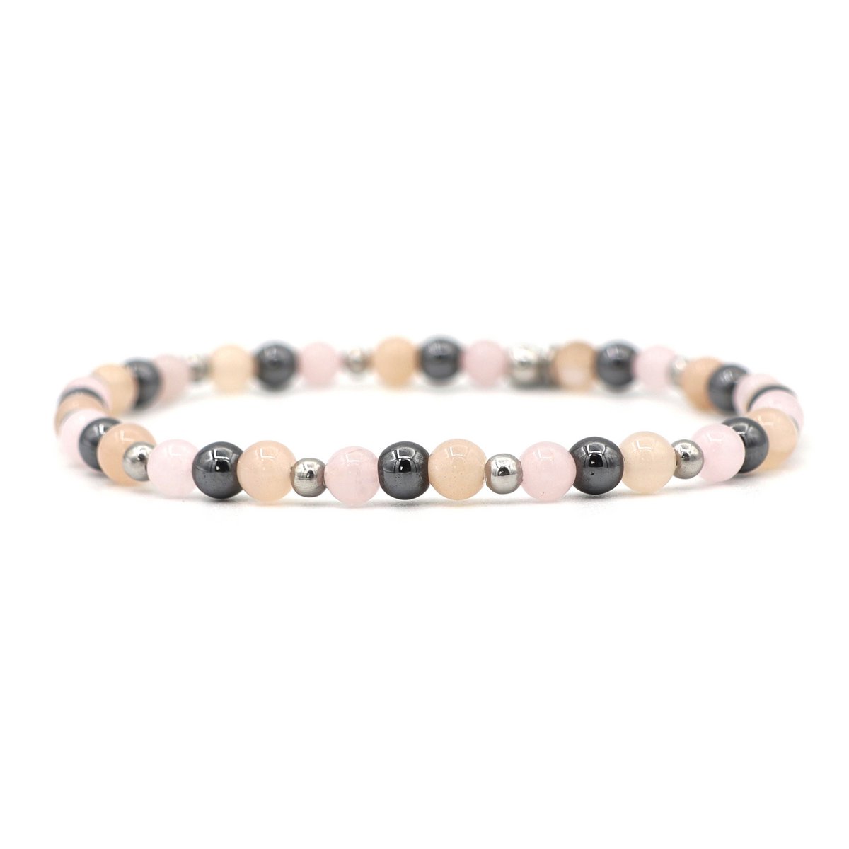 Natuursteen armband, mama to be, zilver en goud