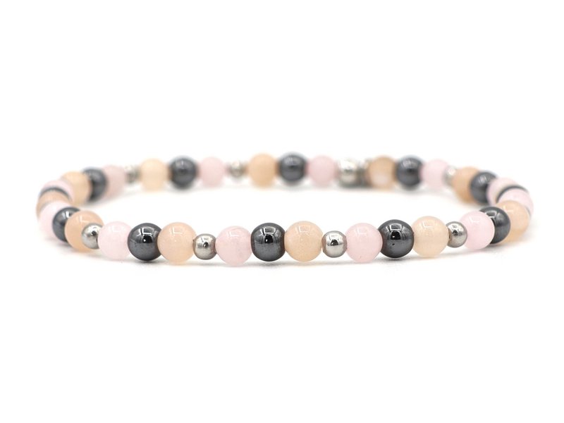 Natuursteen armband, mama to be, zilver en goud