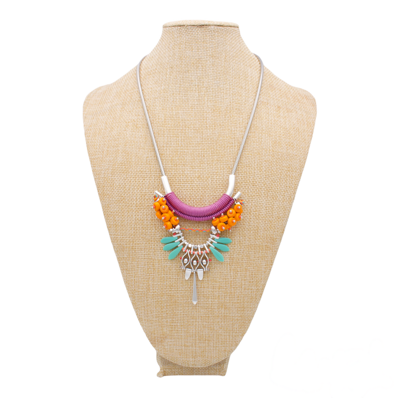 TAMALAMEQUE collana colorata in stile Frida Kahlo