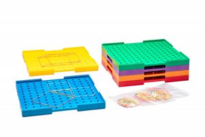 Geometry boards large double-sided in 6 colors (6 pieces) | Geo board learn math