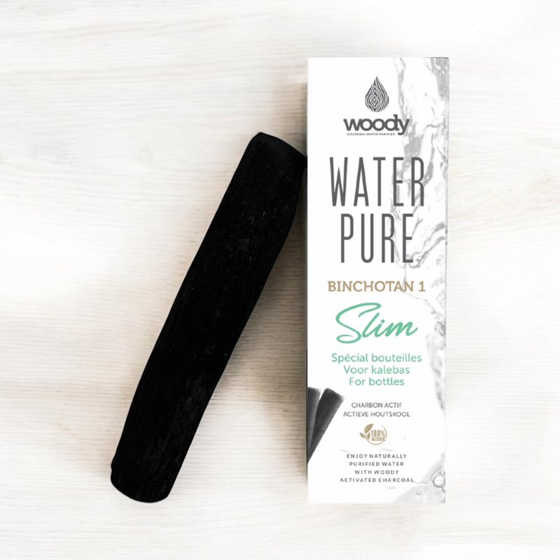 1 Active charcoal Woody Binchotan Slim Special for Gourdes / Bottles