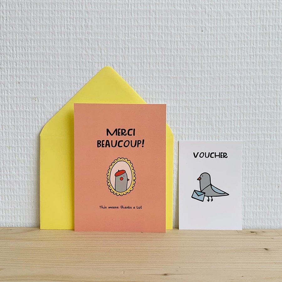 pocztówka - merci beaucoup
