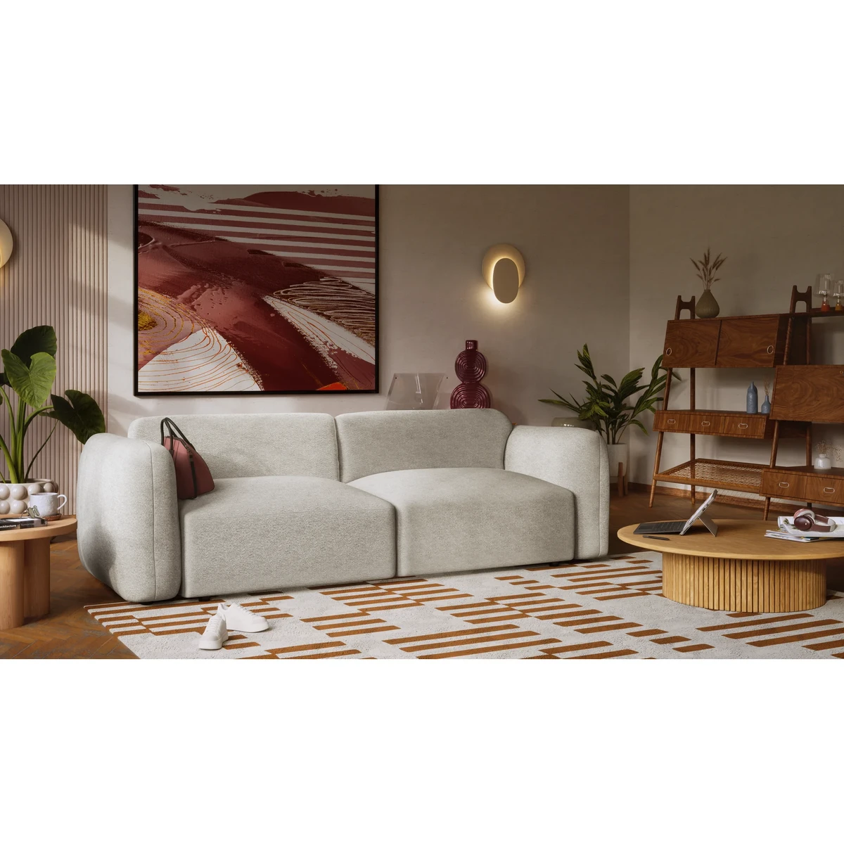 3-Seater Sofa Bed NORREBRO - Silver