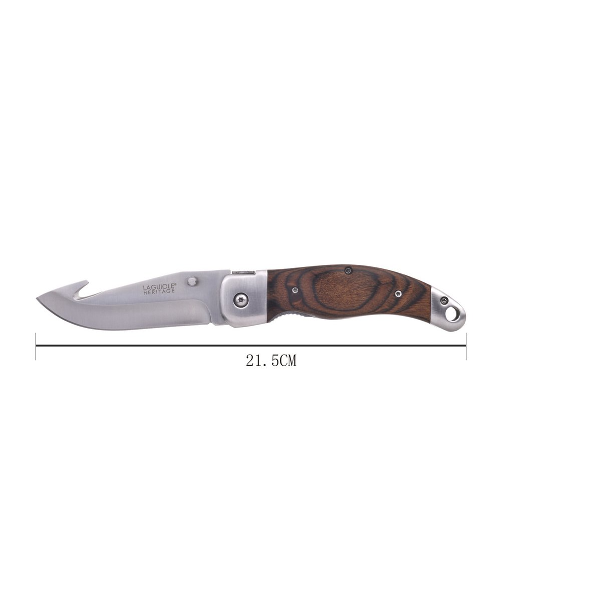 Jagtkniv æske med sort læder etui - Pakka træ håndtag - 10,5 cm klinge