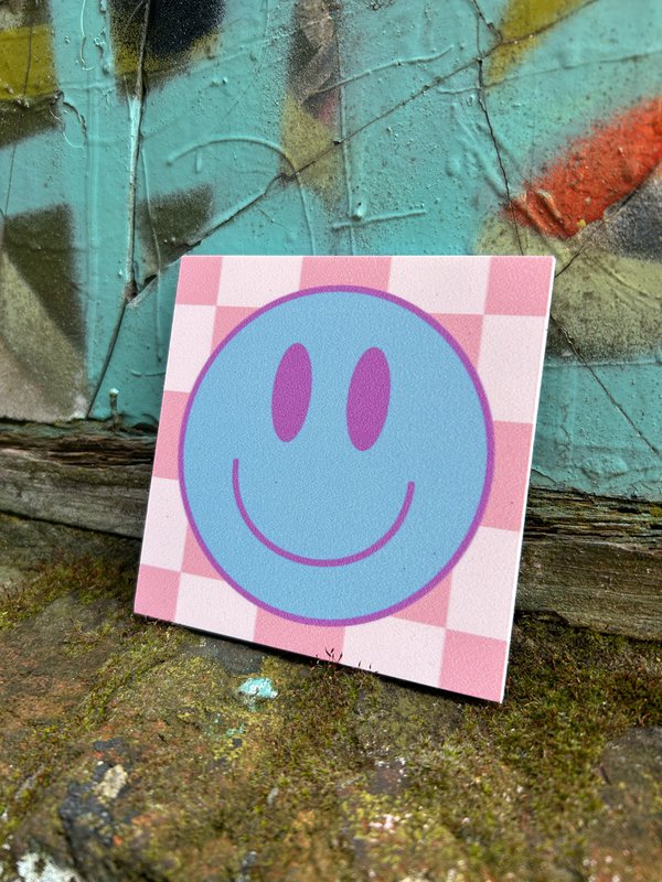 Forex Tile 10x10cm - Smiley blu rosa - %231030085