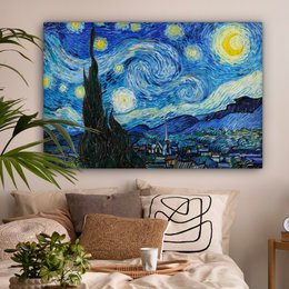 Canvas Maleri - Wall Decoration - De Sterrennacht - Vincent Van Gogh