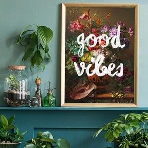 Good Vibes Floral Painting Geänderter Kunstdruck