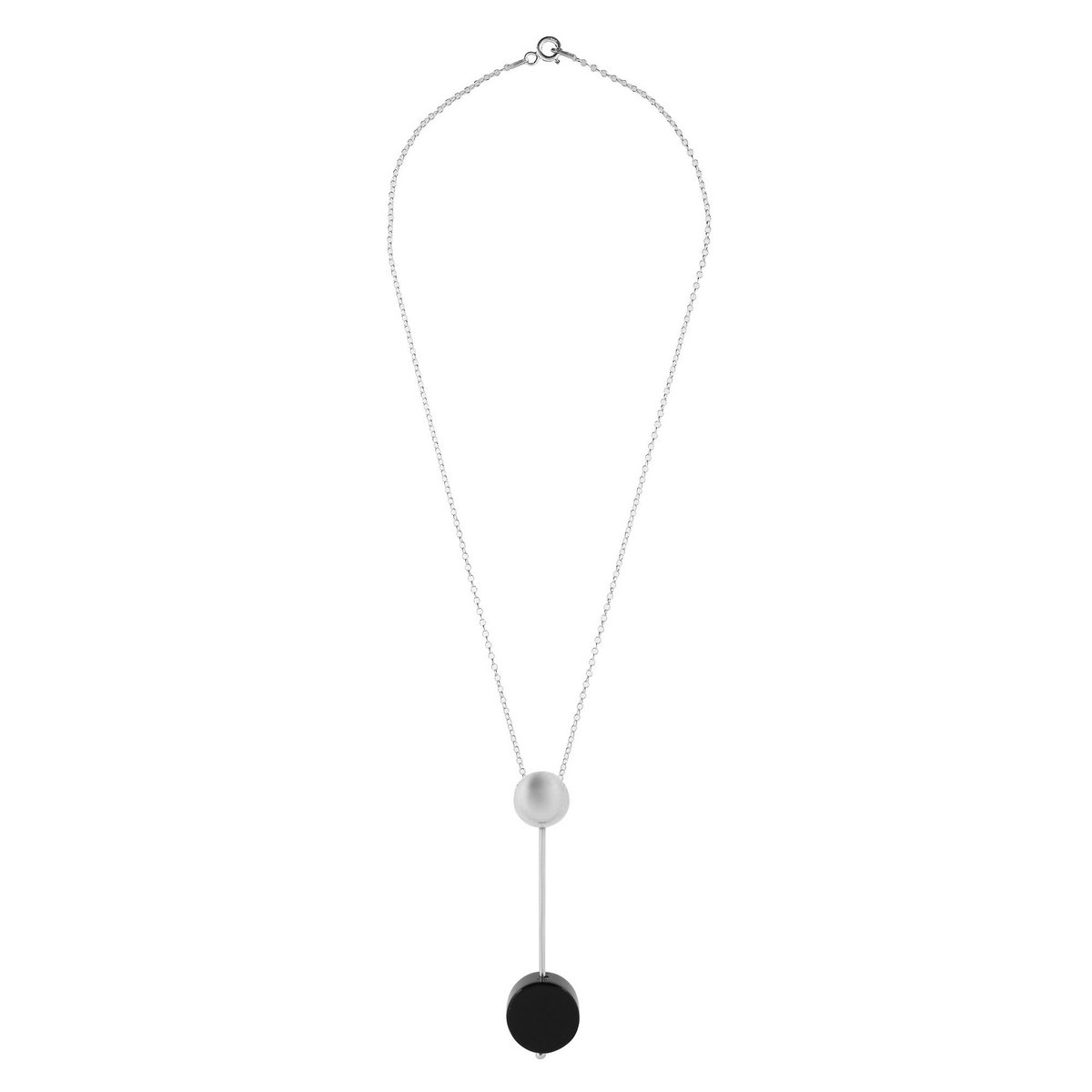 Choker van 925 sterling zilver en zwarte slingerkristal