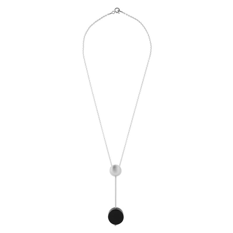 Choker van 925 sterling zilver en zwarte slingerkristal
